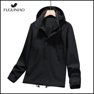 FUGUINIAO Mens Popular Coat Contrast Design Trendy Sports Jacket