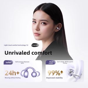 MOON JUNE | Bone Conduction Earhook Bluetooth Headphones Long-lasting Battery