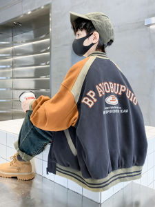 Boys Baseball Jacket Thickened Cotton Insert Spring Autumn Winter New Style Childrens Outerwear Cool Trendy Kids Clothing