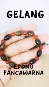 GELANG PRIA WANITA BATU AKIK EDONG PANCA WARNA NATURAL