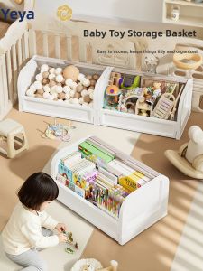 Foldable Toy Storage Box Baby Snack Organizer Modern Style Plastic Box with Flip Cover for Home Use And Childrens Playroom