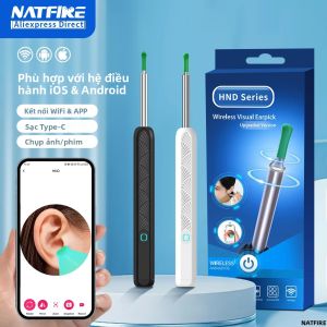 Dụng Cụ Làm Sạch Ráy Tai Không Dây Có Camera Nội Soi Tai Phát Sáng Loại Bỏ Ráy Tai An Toàn Dụng Cụ Vệ Sinh Tai Với Cổng Sạc Type-C