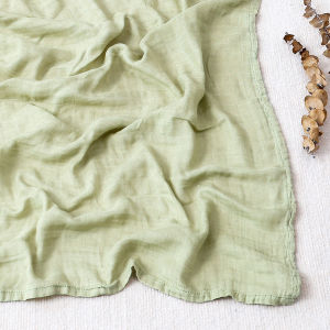 Happyflute 120x110cm Muslin Bamboo Baby Wrap Soft Plain Color Multi-function Swaddle Sleeping Blanket for Newborn Travel Use