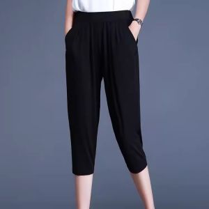 Bộ Đồ Lụa Băng Tay Ngắn Cho Bà Ngoại Mùa Hè Bộ Đồ Hai Mảnh Cho Bà Ngoại Quần Ống Rộng Cạp Cao