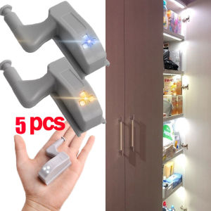 5Pcs Universal LED Inner Hinge Lamp Under Cabinet Lights Wardrobe Cupboard Sensor Lights for Bedroom Kitchen Closet Night Lamp