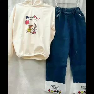 (LOLI-JKT) BS-392 STELAN ANAK CEWEK CREAM PIP AND POSY BAGUS BANGET SIZE 100-140