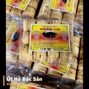 Bánh Đậu Xanh Nhân Thịt Xuân Cơ Bịch 300gr Bánh Đậu Xanh Mặn Giòn Ngon - Út Hà Đặc Sản