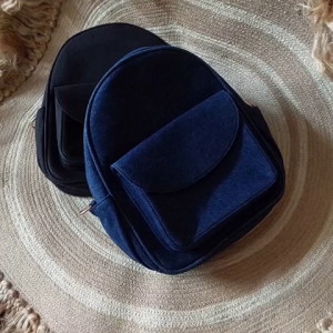 Denim backpack with cross by features