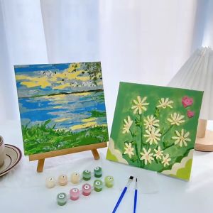 [20x20] Paint By Number Painting By Numbers Kit DIY Digital Lukisan Canvas Seri Flower Bunga Scenery