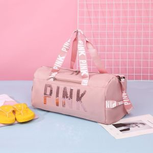 กระเป๋าเดินทาง GRUBLE22LE4ที่ประทับรองเท้าแบบอิสระทำจากผ้าอ๊อกซ์ฟอร์ดกระเป๋าออกกำลังกายกระเป๋าเดินทางตัวอักษรความจุสูง