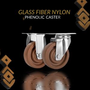 Roda Oven Tahan Panas 300 C Glass Fiber Nylon High Temp Industrial Caster