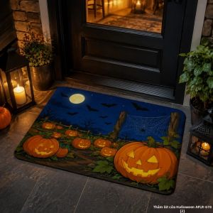 VIKAMA Halloween Đèn Lồng Bí Ngô Thảm Chùi Chân Mềm Mại Chống Trượt Bằng Vải Polyester Cho Lối Vào Trang Trí Mùa Thu Thẩm Mỹ Có Thể Giặt Bằng Máy