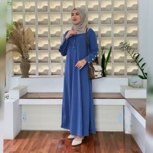 Gamis Dress Abaya Muslim Remaja Terbaru Inara Knit Premium Busui  Wudhu Friendly