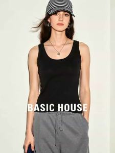 Basic House | U Neck Spaghetti Strap Wool Blend Summer Blouse