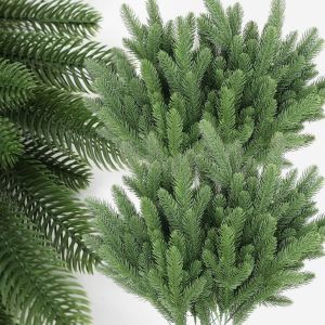 5-20Pcs Christmas Artificial Pine Needles Branches Green Fake Pine Stems DIY Garland Home Party Decoration Xmas New Year Gifts