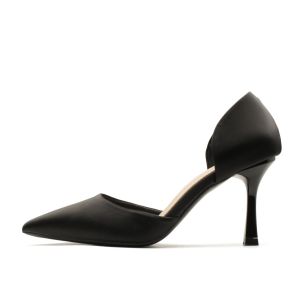 Xiaohongtang Super Hot Gray Pointed-Toe Hollowed Flats Summer Closed Toe Sandals Work Commute Minimalist Stiletto Heel High Heels