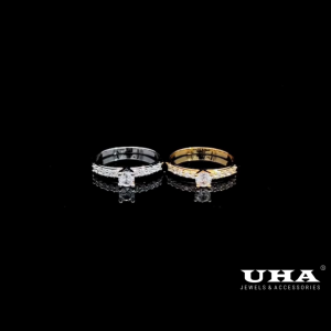 N1061 Nhẫn nữ đính đá CZ cao cấp sáng lấp lánh UHA