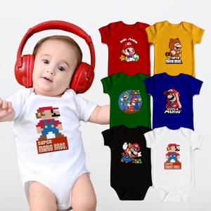 Baby Onesies PH Super Mario Bros Baby Clothes 0-12 months Cotton Newborn Baby Boy Girl Gamer Bodysuit