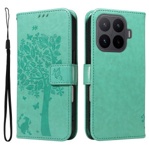 szhaiyu | Leather Wallet Flip Phone Case for Xiaomi Mi 15 15T 17 17T Pro Max Ultra Cat Tree Embossed Design with Card Holder Cover