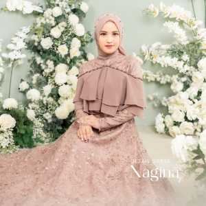 NAGINA Dress Gaun Baju Kondangan Lamaran Bridesmaid Pesta Tunangan Maternity Wanita Muslimah