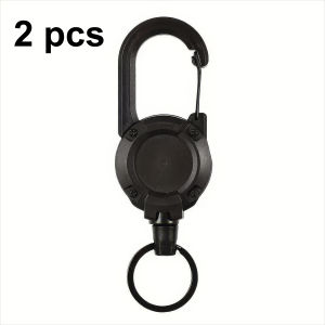 1/2/3 Piece Retractable Keychain in Black Durable Design Secure Closure Suitable for Identification Documents ID Cards Keys