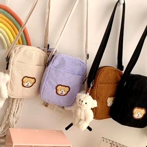 Tas Selempang Wanita Korduroi Cute Sling Bag Corduroy Wanita Remaja Anak Aesthetic Korean Style