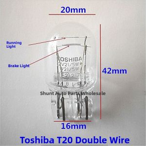 Amber Dual-ment Single-ment Car Brake Turn Signal Light Bulb T10 T15 T20 Toshiba Automotive Brake Tail Light Bulb