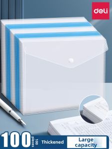 deli | Transparent Buckle Large Capacity Waterproof Document Folder