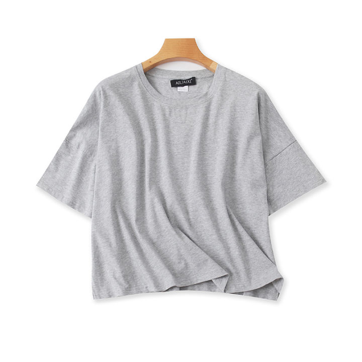 O-neck Short Split T-shirt Summer New Arrival Midriff-Baring Short ...