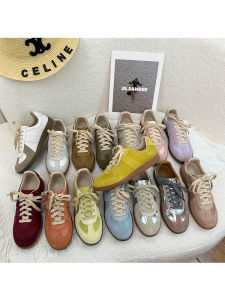 Retro Leather Version Womens Sporty Casual Shoes Thick Bottom Training Shoes Vintage Style Sheepskin Lined Glue Stick Rubber Sole