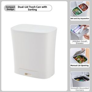 MOLORE | Dual-layer Covered Extra Large Kitchen Trash Can for Sorting