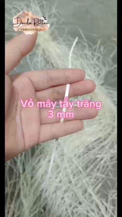 [3mm] Vỏ mây tẩy trắng- lạt mây tẩy đan, quấn trang trí bàn ghế, làm vành rổ, DIY đồ mây decor