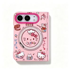 Sanrio | Ốp Điện Thoại iPhone Duo In Hình Nhân Vật Hoạt Hình Có Dây Đeo Chân Đế Xoay Chống Sốc Tương Thích Sạc Không Dây