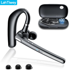 Bluetooth Headset V5.3 for Office Driving Wireless Earpiece with 500mAh Charging Case Hand-Free Headphones Noise Canceling Mic
