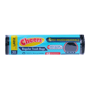 Cheers Black Trash Bag Large 10 Bags (1 Pack)