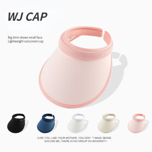 【WJ】Summer UV protective empty top hat for women Ice silk lightweight large brim sun hat Beach outdoor sunsreen sun hat