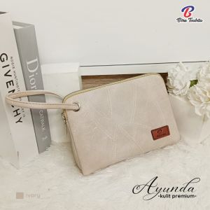 pouch dompet wanita ayunda kulit premium by biru tsabita ( waterproof )