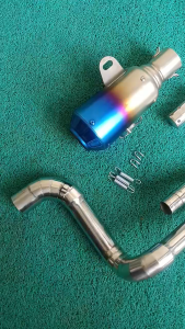Gixxer 250 SF Stainless Elbow with Resonator – Akrapovic Round + DB Reducer