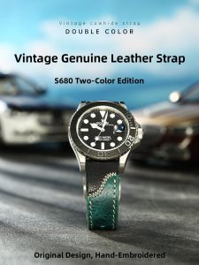 Deetle | Dual Color Leather Watch Band Handmade