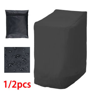 Stacked Chair Dust Cover Waterproof Patio Chair Cover Outdoor Garden Furniture Seat Protection Cover Wind-Proof Anti-UV Cover