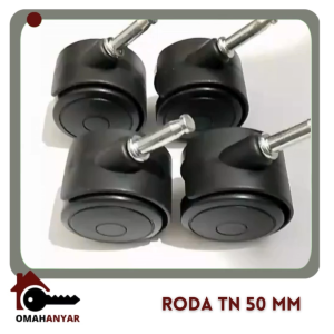 Roda Italy Roda Plastik TN 50MM Roda Kursi Papan Tulis Tanpa Rem Pakai Rem 1 Set Isi 4 pcs