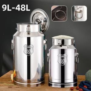 304 stainless rice dispenser 25kilos /5kg /10kg/15kg/ 50 kilos sale rice storage container 25kg airtight food container with cover large capacity insect-proof moisture-proof flour cereal container storage stainless steel rice storage