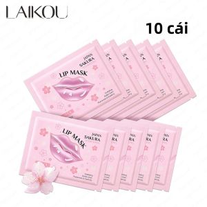Bộ Mặt Nạ Môi LAIKOU - 5/10 Miếng Dưỡng Ẩm Làm Mềm Môi Phục Hồi Làm Mờ Rãnh Môi Miếng Dán Gel Môi Dành Cho Nữ