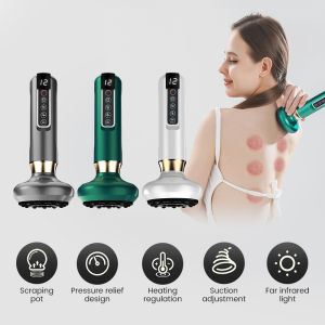 Salorie Electric Gua Sha Cupping Scraping Acupoint Body Slimming Massager Detoxification Therapy Vacuum Suction Massager Rechargeable 12 Levels LED Display