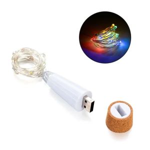 Wedding Christmas Party Cork Bottle Fairy Lights 2m20 LED USB Rechargeable Indoor String Lamp for Bedroom Home Decor Lighting