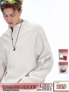 Áo Thun Polo Dài Tay Dáng Rộng Cho Nam Mùa Thu Phong Cách Thường Ngày Áo Lót Bên Trong Áo Thun Cổ Henry Áo Thun Cotton Dệt Kim