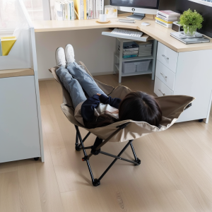 New 2025 Folding Recliner Chair Office Nap Beach Outdoor Chair Simple Modern Style Adult Metal Material No Assembly Required