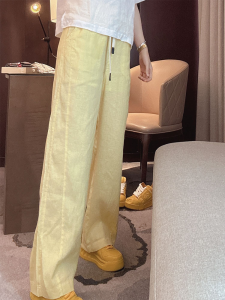 Shalldoer | Fashionable High Waist Drawstring Straight Leg Casual Pants Womens New 2025 Summer Loose Fit Long Trousers Elegant Style