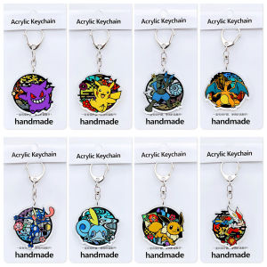 Buy Two Get One Free Cute ACRYLIC Keychains Hamtaro Frogbat Lycanroc Ivysaur Charmander Anime Themed Pendants And Accessories