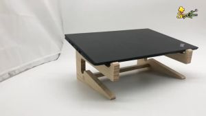 Notebook computer solid wood magnification bracket/heating bracket/desktop-mounted portable base frame/removable bracket/bookshelf